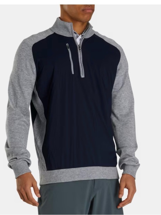 FootJoy Other - FOOTJOY Tech Wool Blend Sweater w/Windproof Nylon Chest Panel Quarter-Zip ~2XL